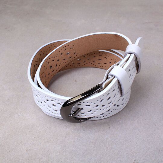 Жіночий ремінь Liva, білий П0945