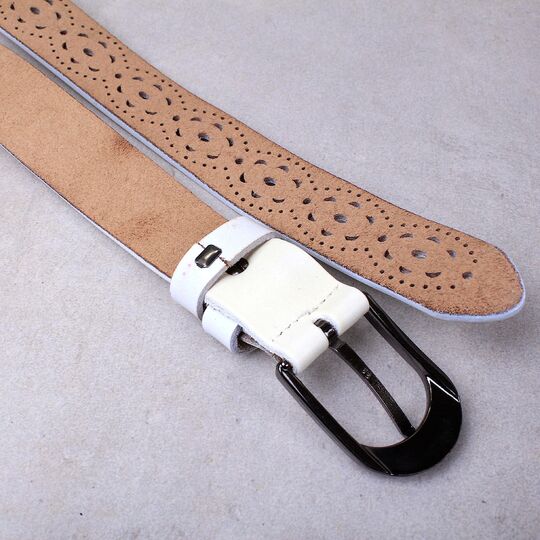 Жіночий ремінь Liva, білий П0945