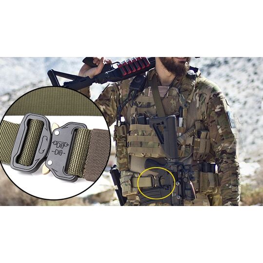 Мужской армейский ремень FRALU, черный П0979