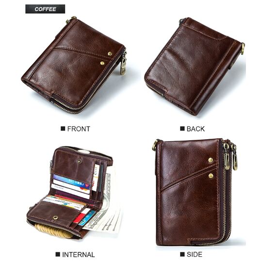 Чоловічий гаманець KAVIS, коричневий П1010