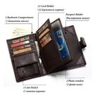 Мужской кошелек KAVIS, коричневый П1013 Мужской кошелек KAVIS, коричневый П1013