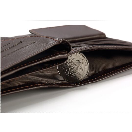 Мужской кошелек KAVIS, коричневый П1013 Мужской кошелек KAVIS, коричневый П1013