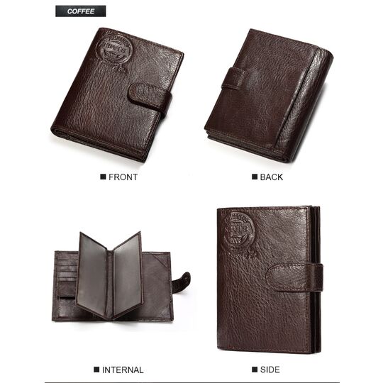 Мужской кошелек KAVIS, коричневый П1013 Мужской кошелек KAVIS, коричневый П1013