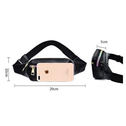 Сумка поясная, бананка черная П1024