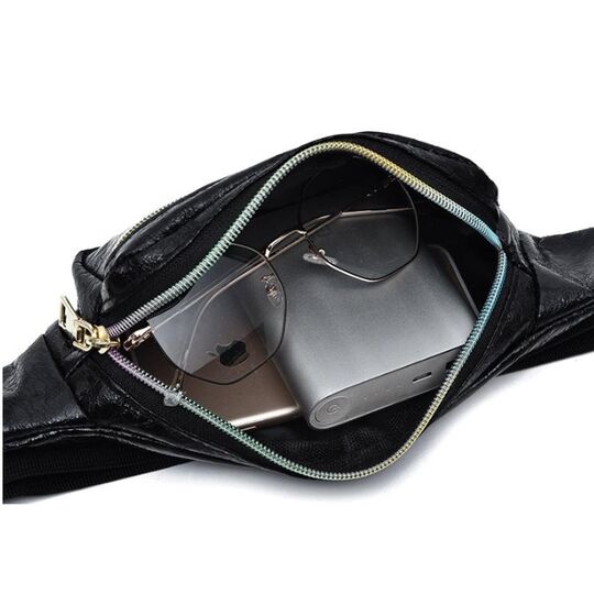 Сумка поясная, бананка черная П1024