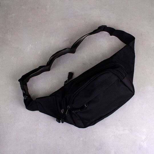 Сумка поясна, бананка чорна П1028