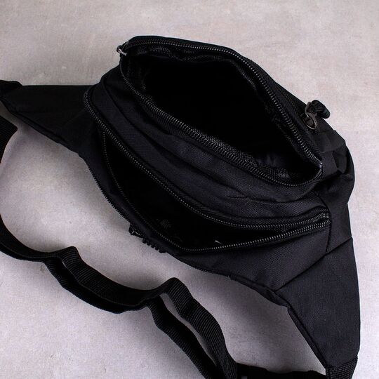 Сумка поясная, бананка черная П1032