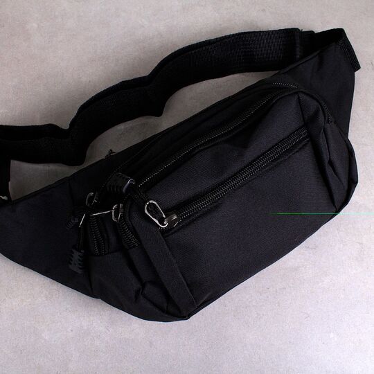 Сумка поясная, бананка черная П1032