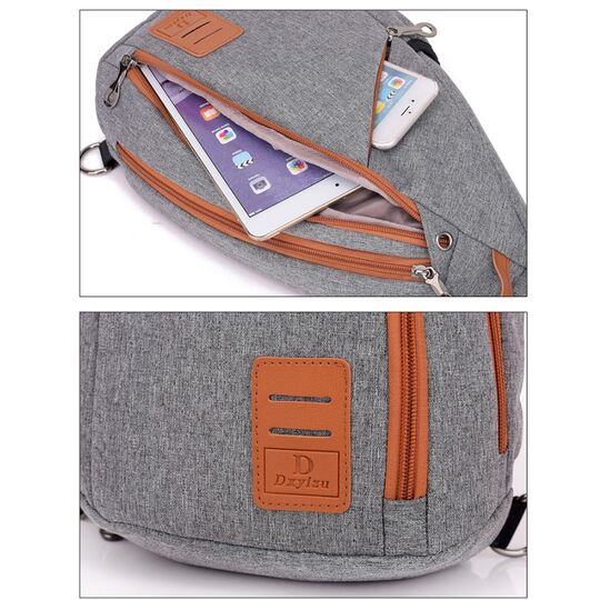 Чоловіча сумка слінг DINGXINYIZU сіра П1040