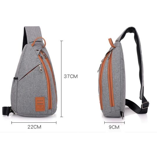 Чоловіча сумка слінг DINGXINYIZU сіра П1040