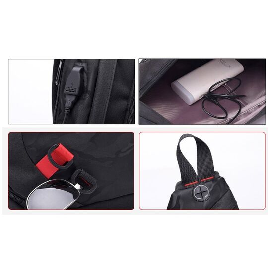 Мужская сумка слинг DINGXINYIZU серая П1042