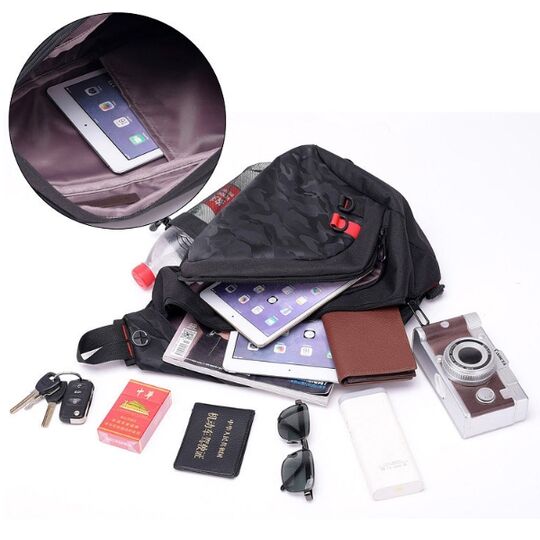 Чоловіча сумка слінг DINGXINYIZU чорна П1044