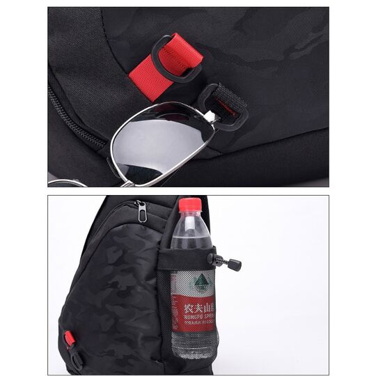 Чоловіча сумка слінг DINGXINYIZU чорна П1044