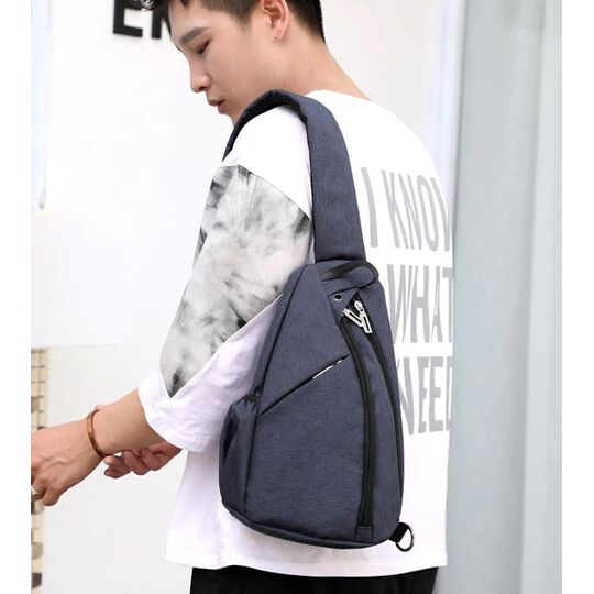 Чоловіча сумка слінг DINGXINYIZU синя П1046