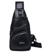 Мужская сумка слинг, черная П1050