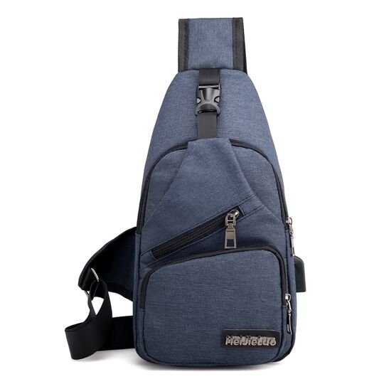 Мужская сумка слинг DINGXINYIZU синяя П1051