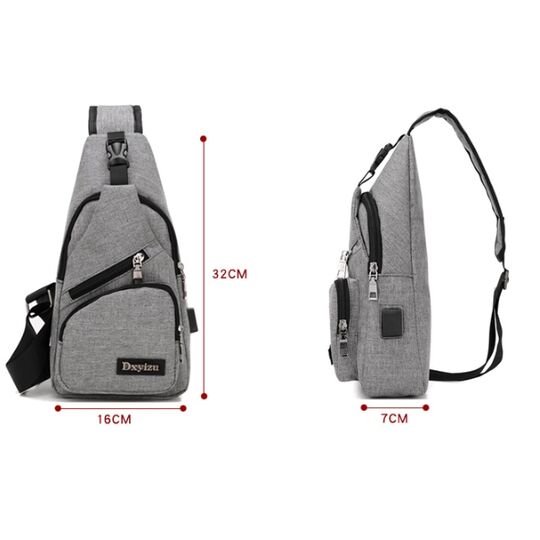 Мужская сумка слинг, черная П1053