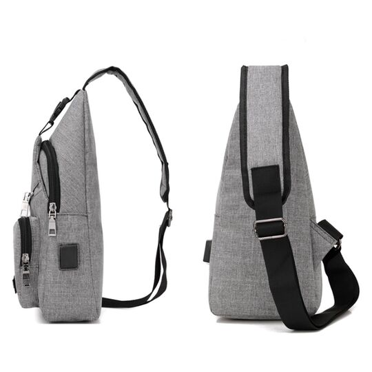 Мужская сумка слинг, черная П1053