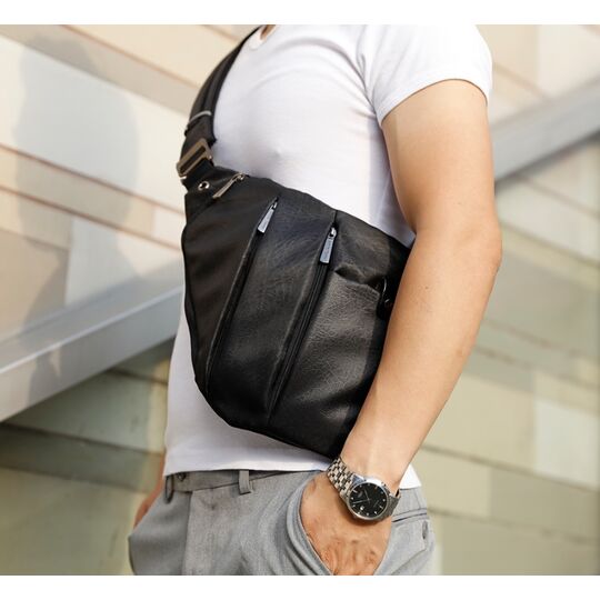 Мужская сумка слинг ARCTIC HUNTER, черная П1054