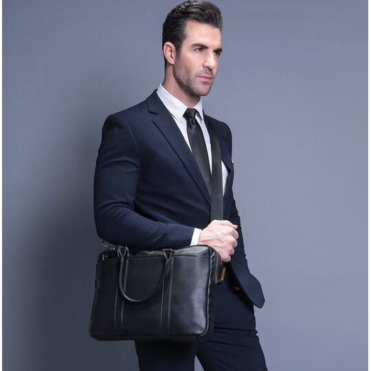 Мужская сумка портфель VORMOR для ноутбука, черная П1143