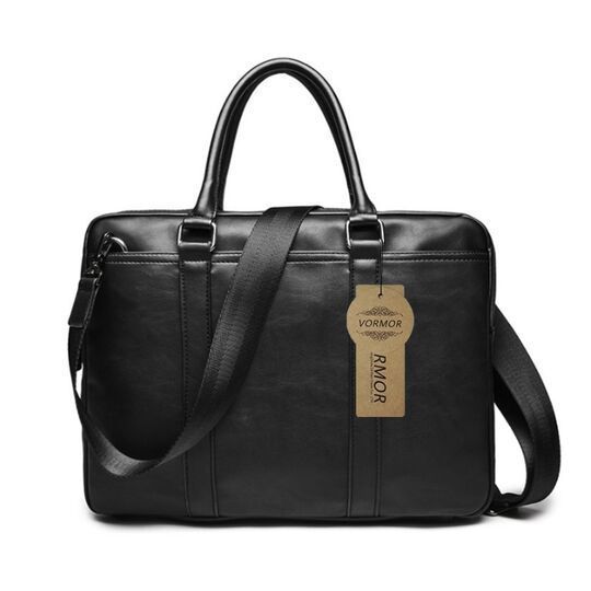 Мужская сумка портфель VORMOR для ноутбука, черная П1143