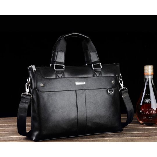 Чоловіча сумка портфель VORMOR для ноутбука, чорна П1145