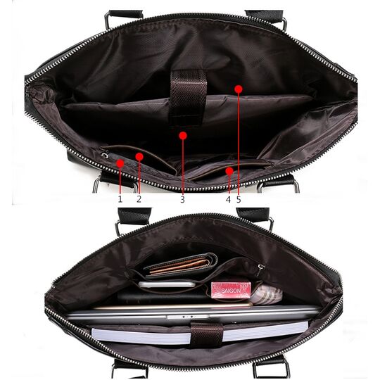 Чоловіча сумка портфель VORMOR для ноутбука, чорна П1145