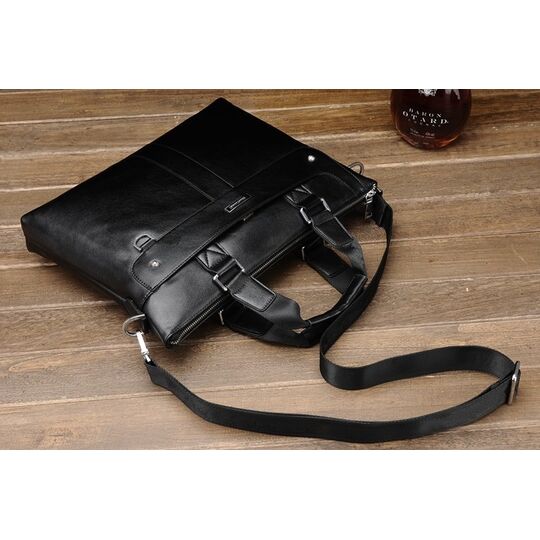 Чоловіча сумка портфель VORMOR для ноутбука, чорна П1145