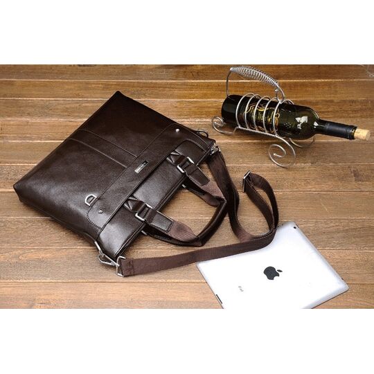 Чоловіча сумка портфель VORMOR для ноутбука, коричнева П1146