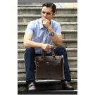 Чоловіча сумка портфель VORMOR для ноутбука, коричнева П1146