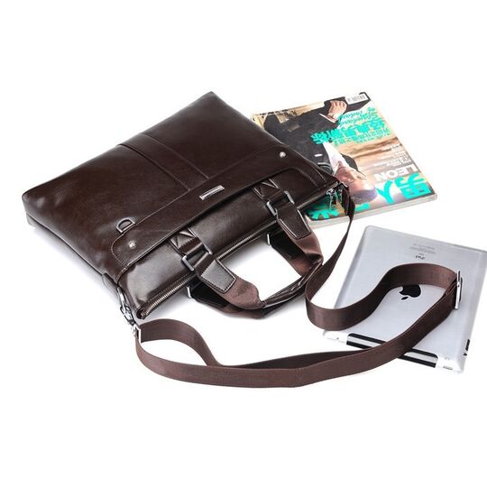 Чоловіча сумка портфель VORMOR для ноутбука, коричнева П1146