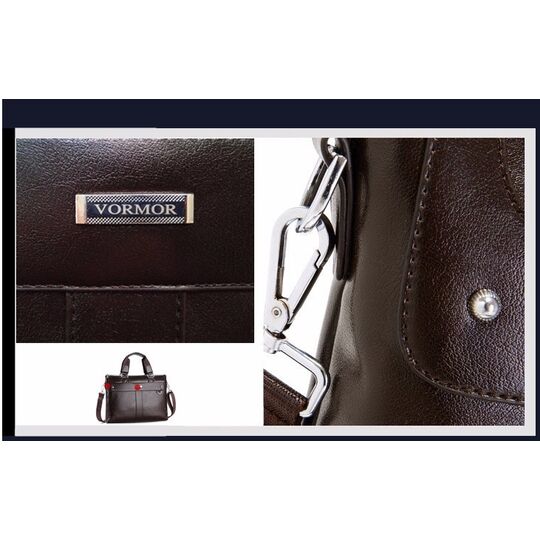 Чоловіча сумка портфель VORMOR для ноутбука, коричнева П1146