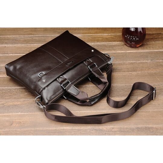 Чоловіча сумка портфель VORMOR для ноутбука, коричнева П1146