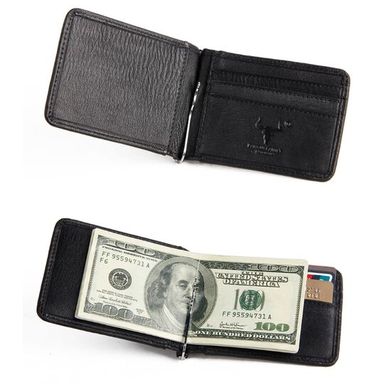 Затиск, гаманець 'Ming Clan' чорний П1175