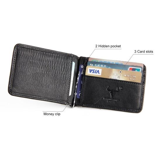 Затиск, гаманець 'Ming Clan' чорний П1175