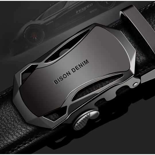 Мужской ремень BISON DENIM, черный П0017