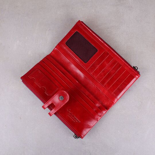 Женский кошелек клатч Contact’S, красный П1249