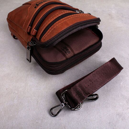 Барсетки - Чоловіча сумка JEEP BULUO коричнева П1271