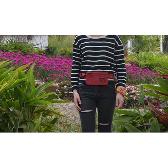 Сумка поясна, бананка, червона П1286