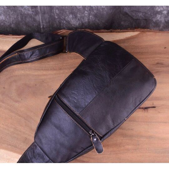 Чоловіча сумка слінг на плече AETOO, коричнева П1301