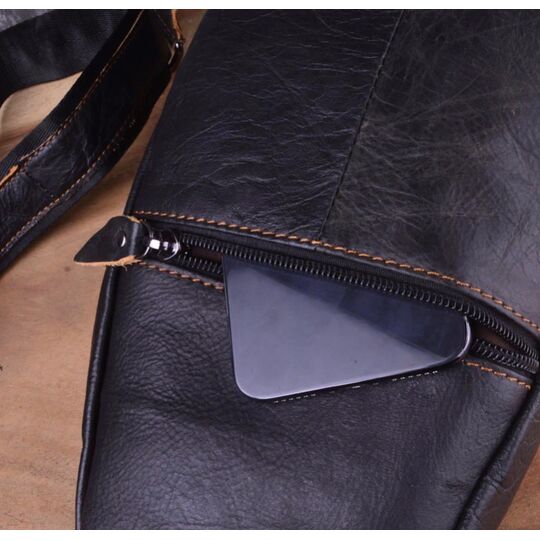 Чоловіча сумка слінг на плече AETOO, коричнева П1301