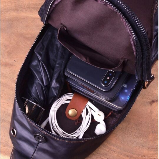 Чоловіча сумка слінг на плече AETOO, коричнева П1301