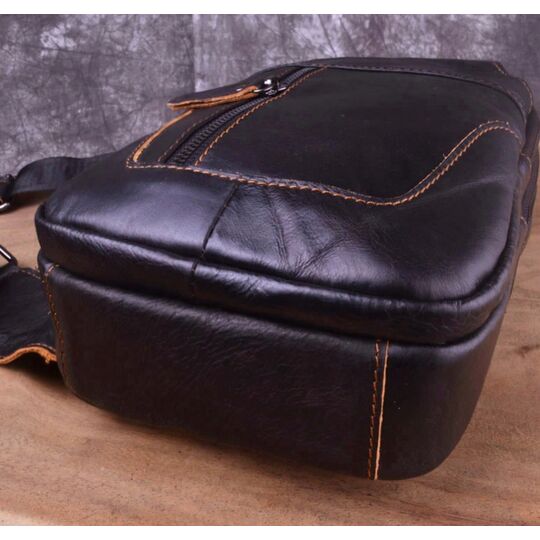 Чоловіча сумка слінг на плече AETOO, коричнева П1301