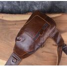 Чоловіча сумка слінг на плече AETOO, коричнева П1301