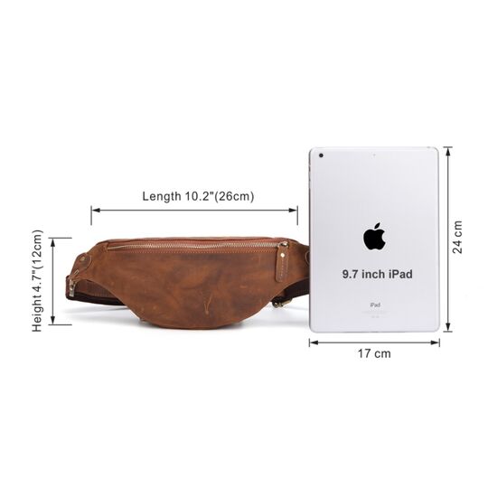 Чоловіча сумка поясна, бананка Misfits, коричнева П1302 Чоловіча сумка поясна, бананка Misfits, коричнева П1302