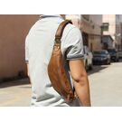 Чоловіча сумка поясна, бананка Misfits, коричнева П1302 Чоловіча сумка поясна, бананка Misfits, коричнева П1302