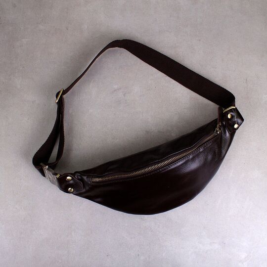 Мужская сумка поясная, бананка Misfits, коричневая П1303