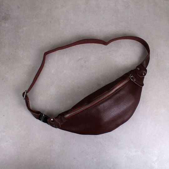 Мужская сумка поясная, бананка Misfits, коричневая П1304