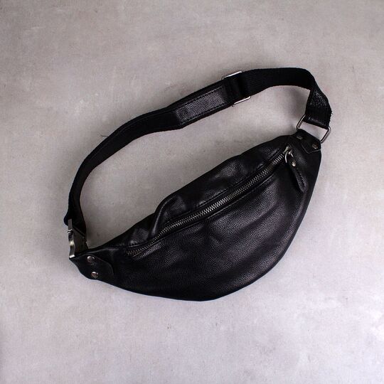 Чоловіча сумка поясна, бананка Misfits, чорна П1305