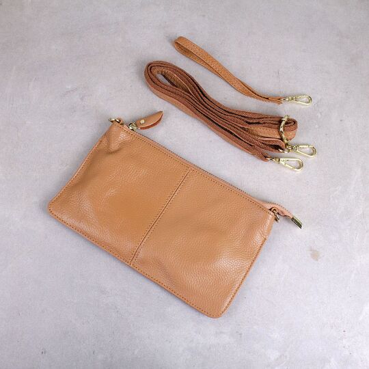 Женская сумка клатч, бежевая П1331